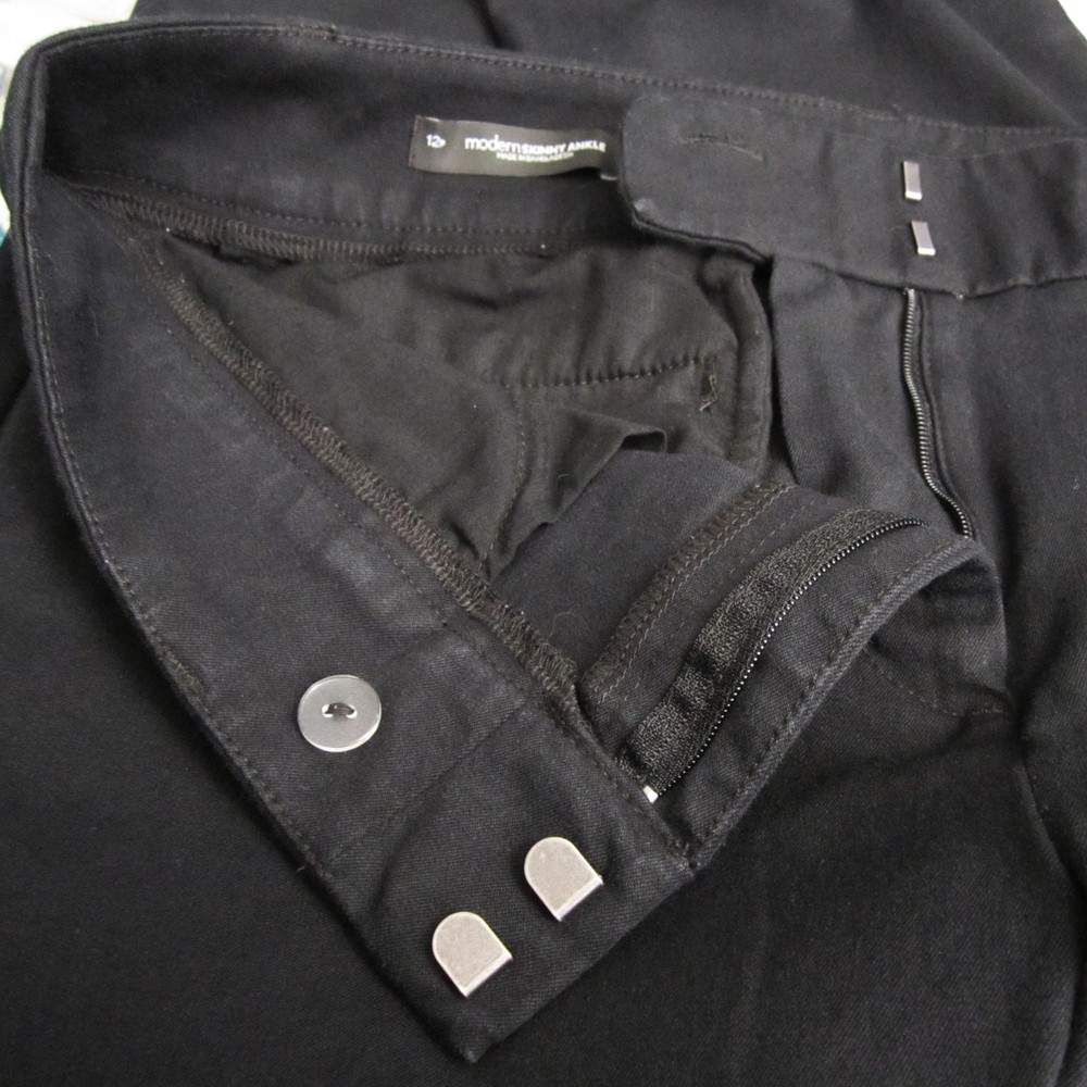 Black Anne Taylor Loft Outlet Modern Skinny Ankle Pant - 12P - Picture 6 of 10